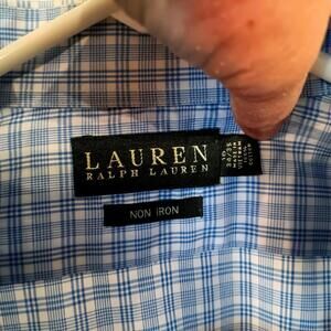Lauren Ralph Lauren Non-Iron Dress Shirt - Blue Checkered Pattern